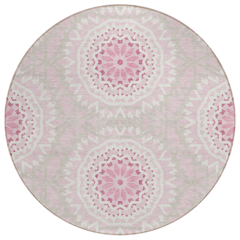 HomeRoots Floral Medallion Transitional Rectangle Outdoor Rug