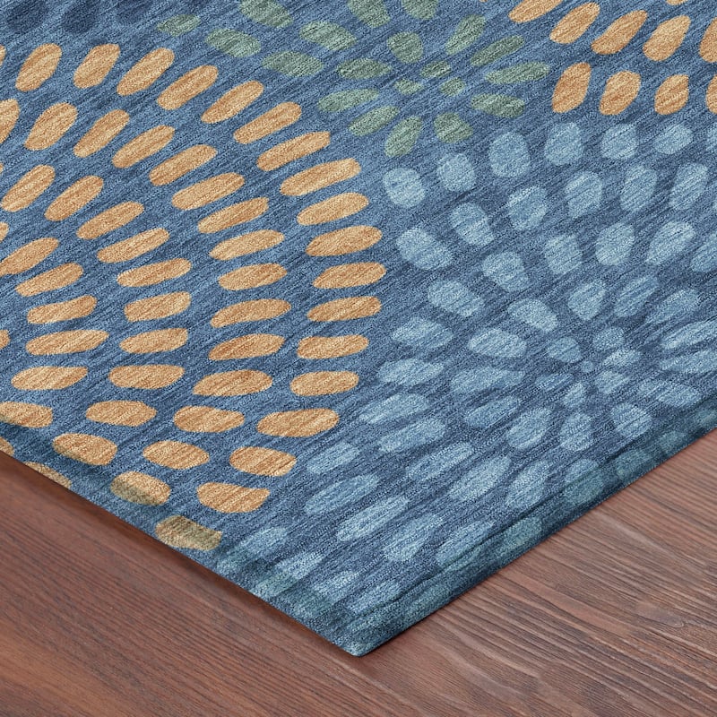 Machine Washable Indoor/ Outdoor Casual Ric Chantille Rug