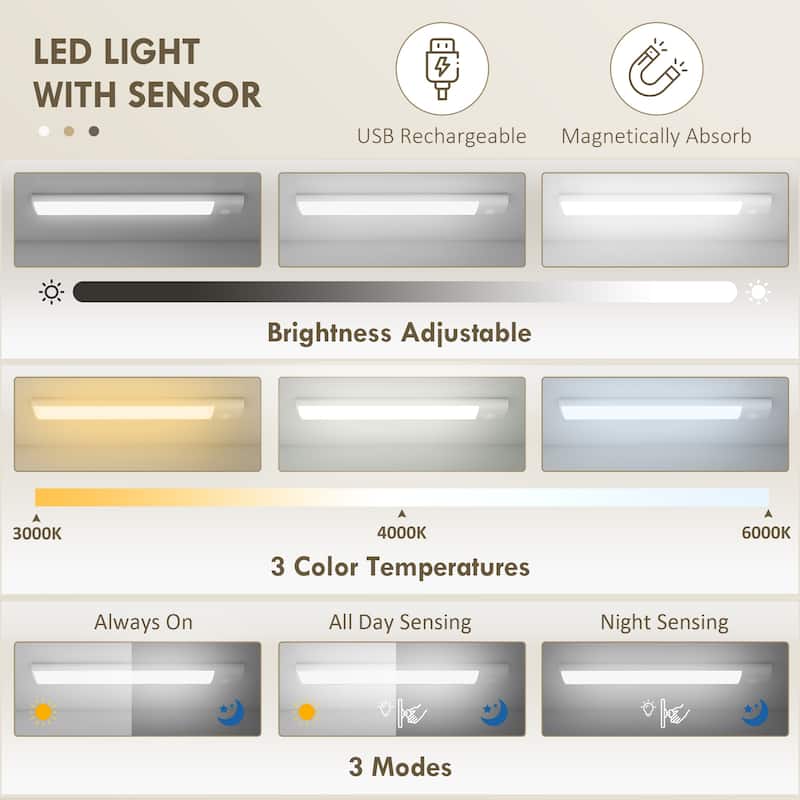 71" Smart Kitchen Pantry Cabinet with Motion Sensor Light