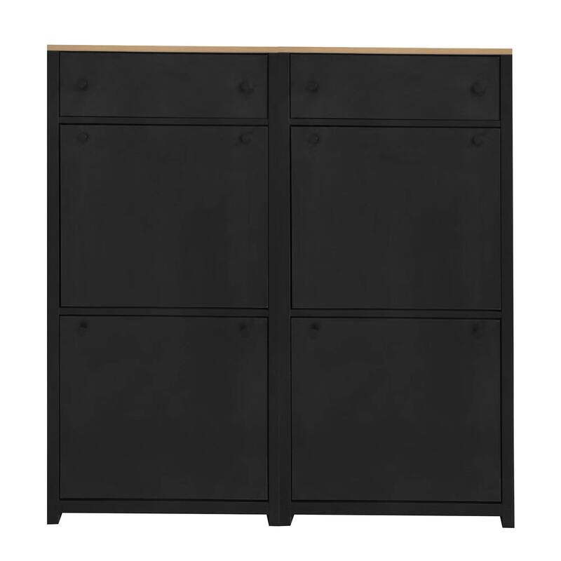 Merax Wood Grain Pattern Top Shoe Storage Solution with Adjustable Panel