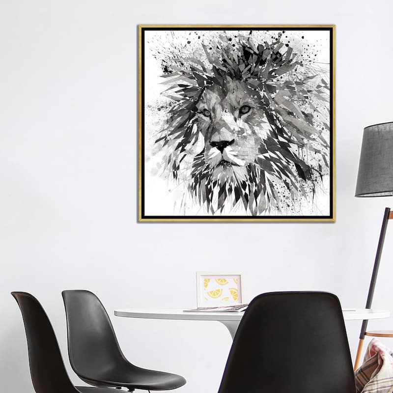 iCanvas "Lion Black And White" by Katia Skye Framed