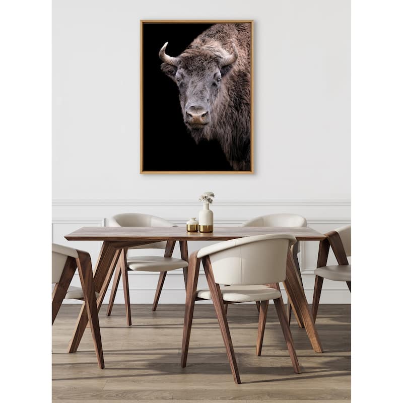 Kate and Laurel Sylvie Yellowstone Wildlife Animal Frame Canvas by Xyo