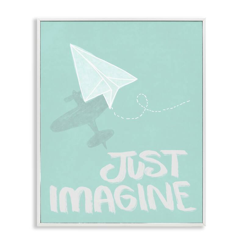 Stupell Inspirational Just Imagine Phrase Framed Giclee Art Design By Chen Alyesh - 11 x 14 - White