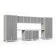 preview thumbnail 30 of 71, NewAge Products Pro Series 10-pc. Steel Garage Cabinet Set Stainless Steel Top / No Slatwall - Platinum