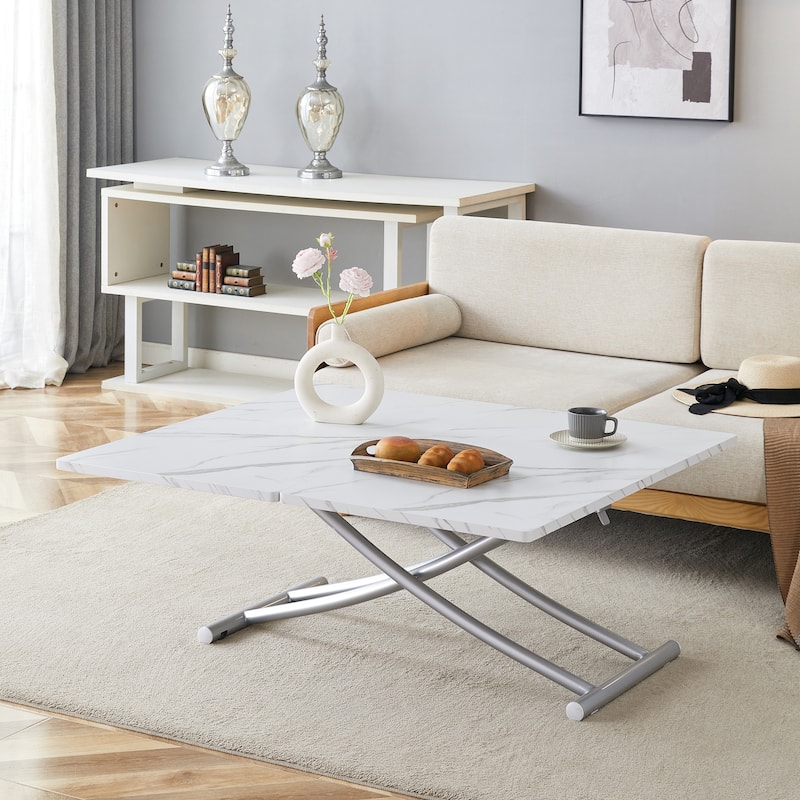 GDFStudio Tharion Wood Lift Table with Multifunctional Adjustable Design