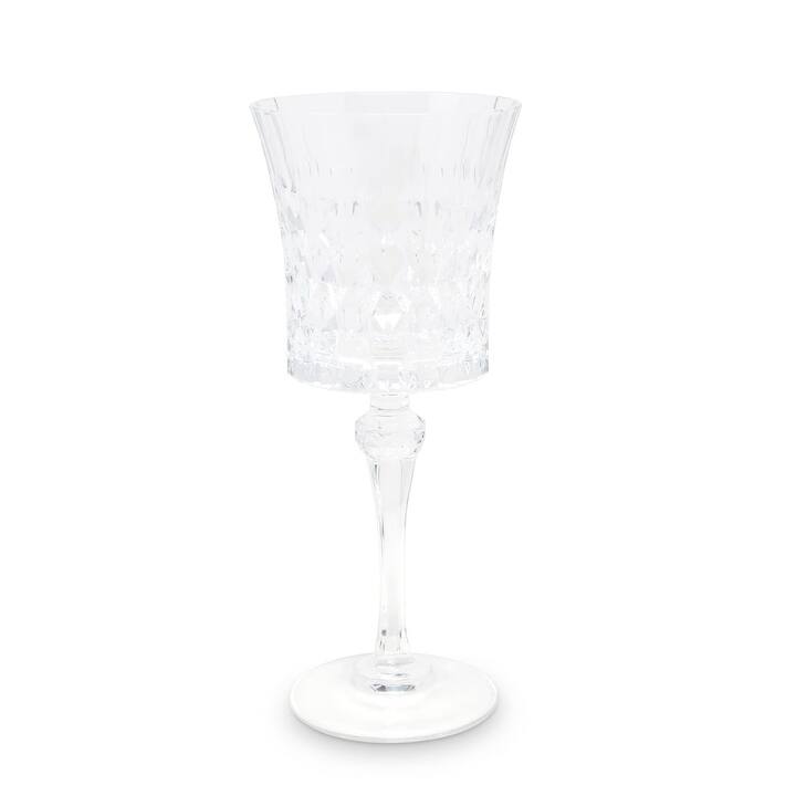 Liscio Ottico - Set of 6 Diamond Cut Glasses with Colored Shade on the Bottom - Wine - Clear
