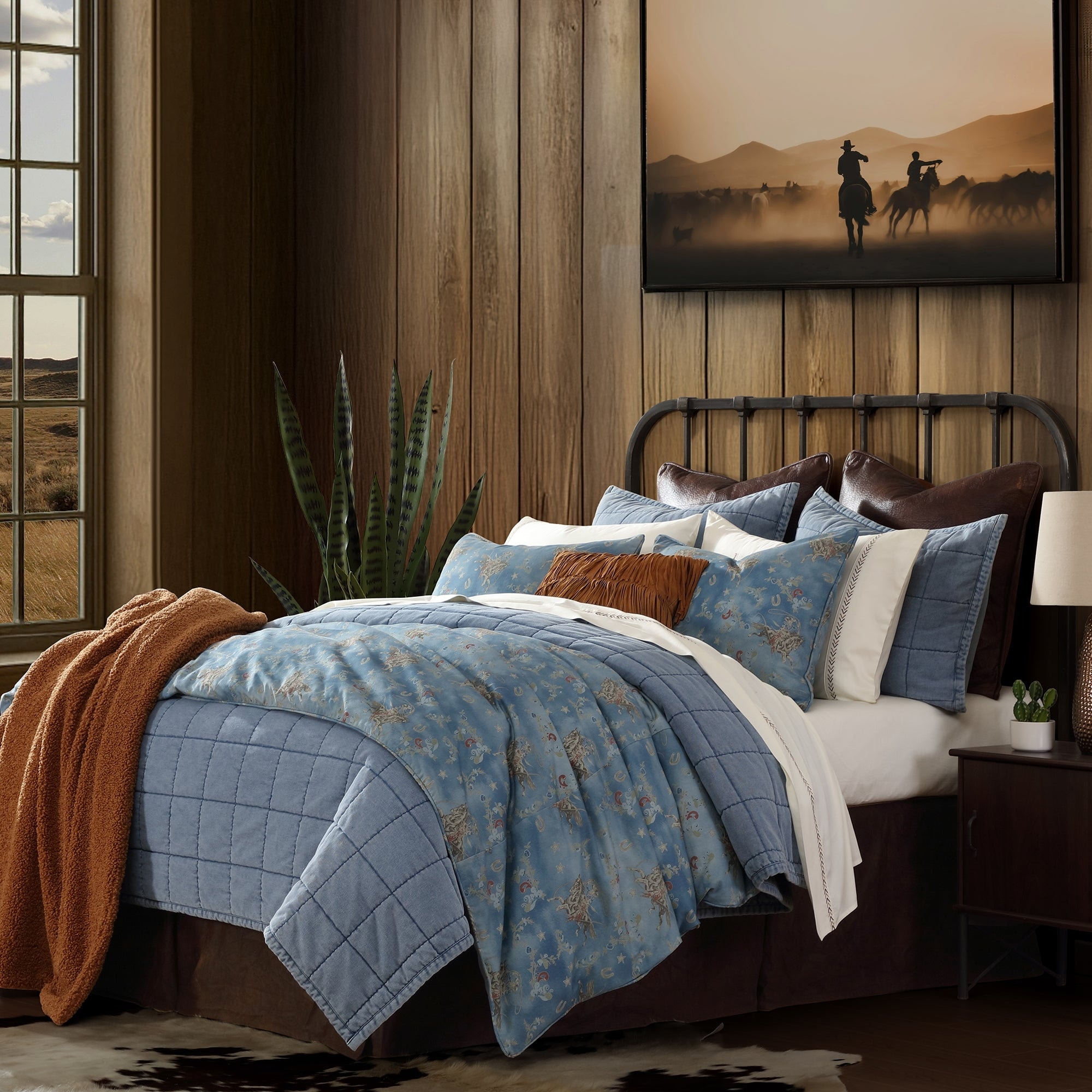 Tasha Polizzi for Paseo Road Lee Western Washed Denim 3 Piece Comforter Set