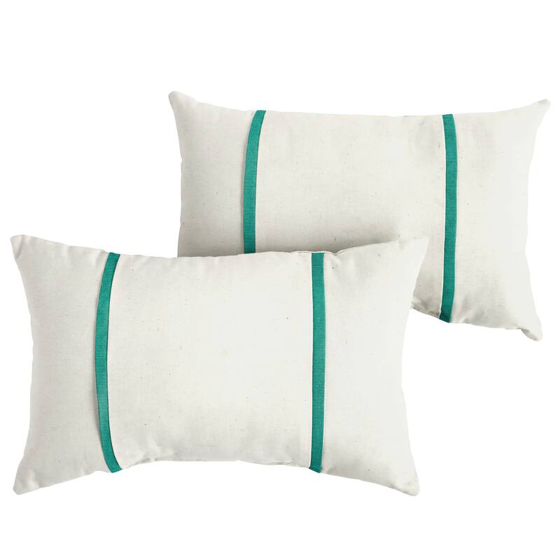 Sorra Home Sunbrella Outdoor Double Petite Flange Pillow Set of 2