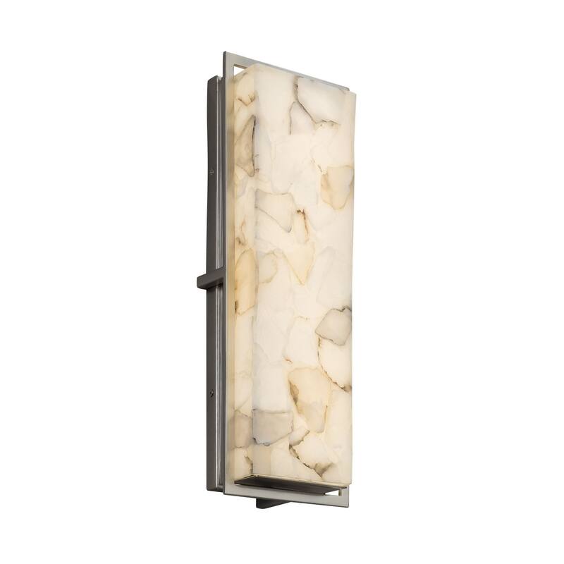 Justice Design Alabaster Rocks Avalon Brushed Nickel ADA Large Outdoor Wall Sconce