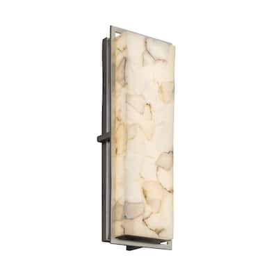 Justice Design Alabaster Rocks Avalon Brushed Nickel ADA Large Outdoor Wall Sconce
