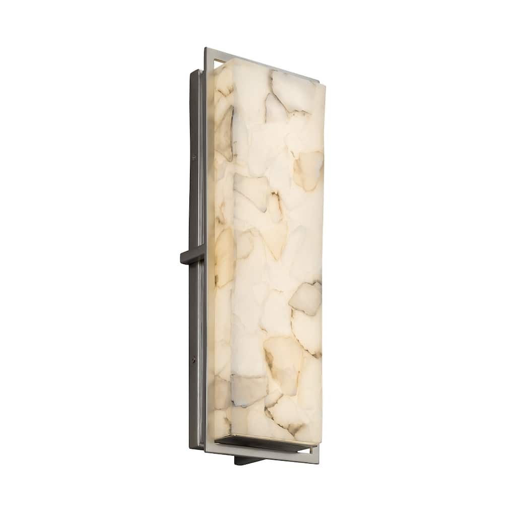 Justice Design Alabaster Rocks Avalon Brushed Nickel ADA Large Outdoor Wall Sconce