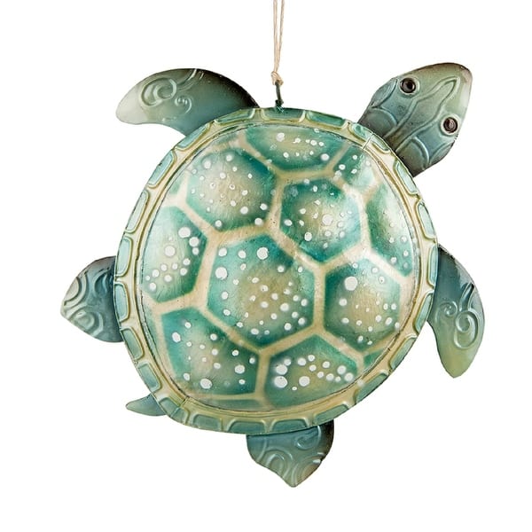 Ocean Animal Sea Turtle Seafoam Green Metal Christmas Holiday Ornament ...