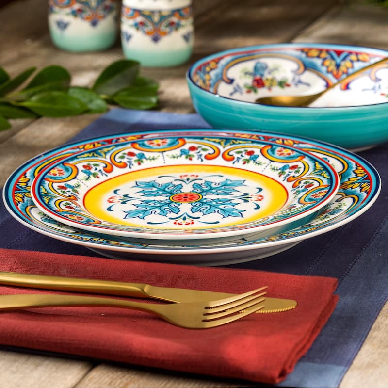 Euro Ceramica Zanzibar 16 Piece Stoneware Dinnerware Set