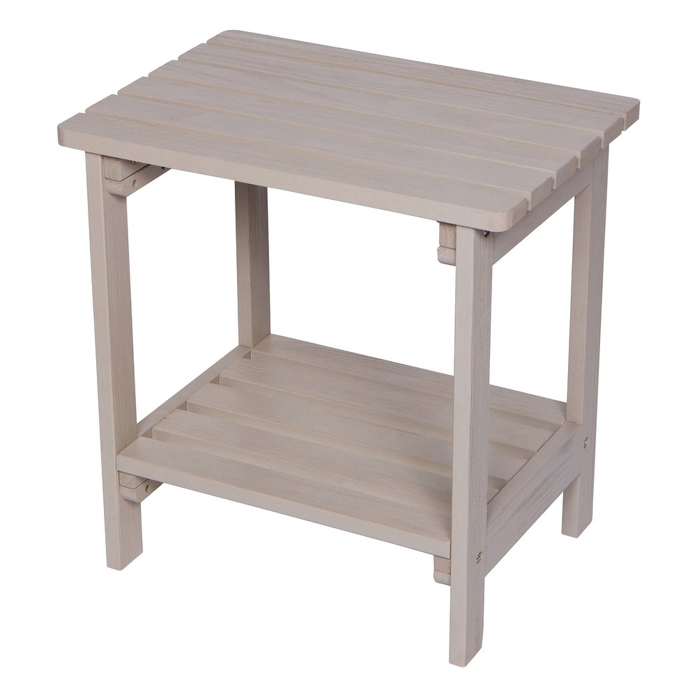 Laguna Adirondack Weather-Resistant 19.75" Wood 2 Tier Side Table by Porch & Den