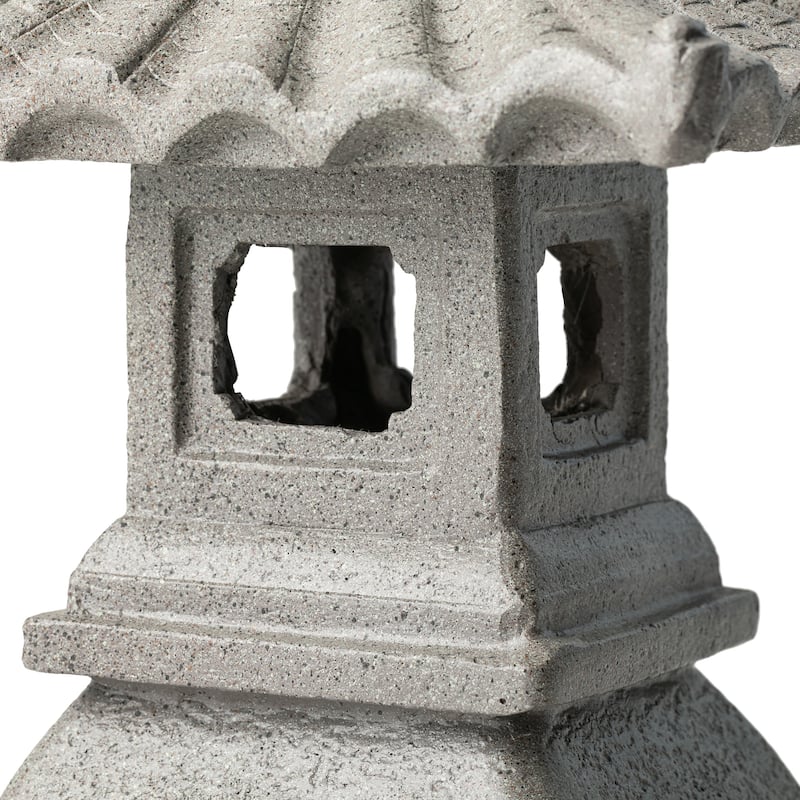Glitzhome MGO Faux Concrete Pagoda Garden Statue Indoor and Outdoor Decoration