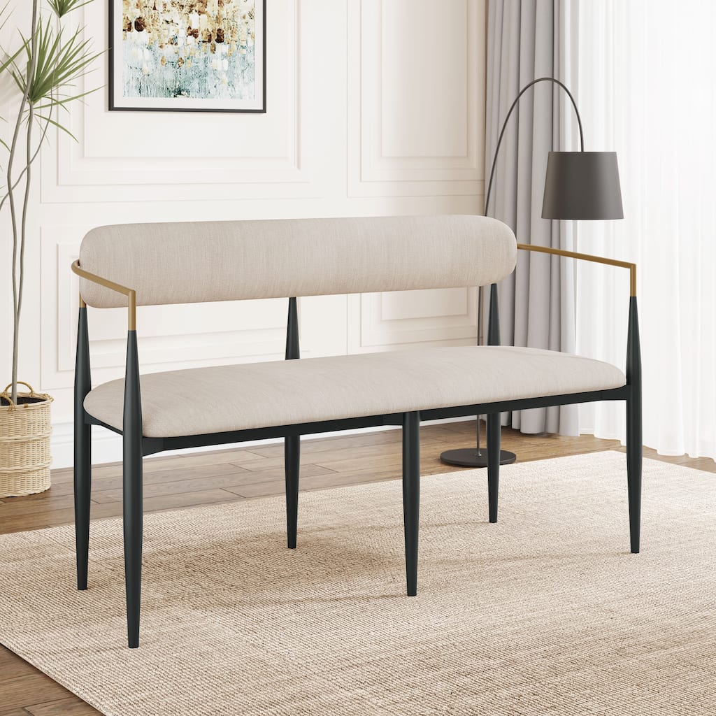 Christopher Knight Home - Elias Modern Metal Loveseat Settee with Elegant Upholstered Seating