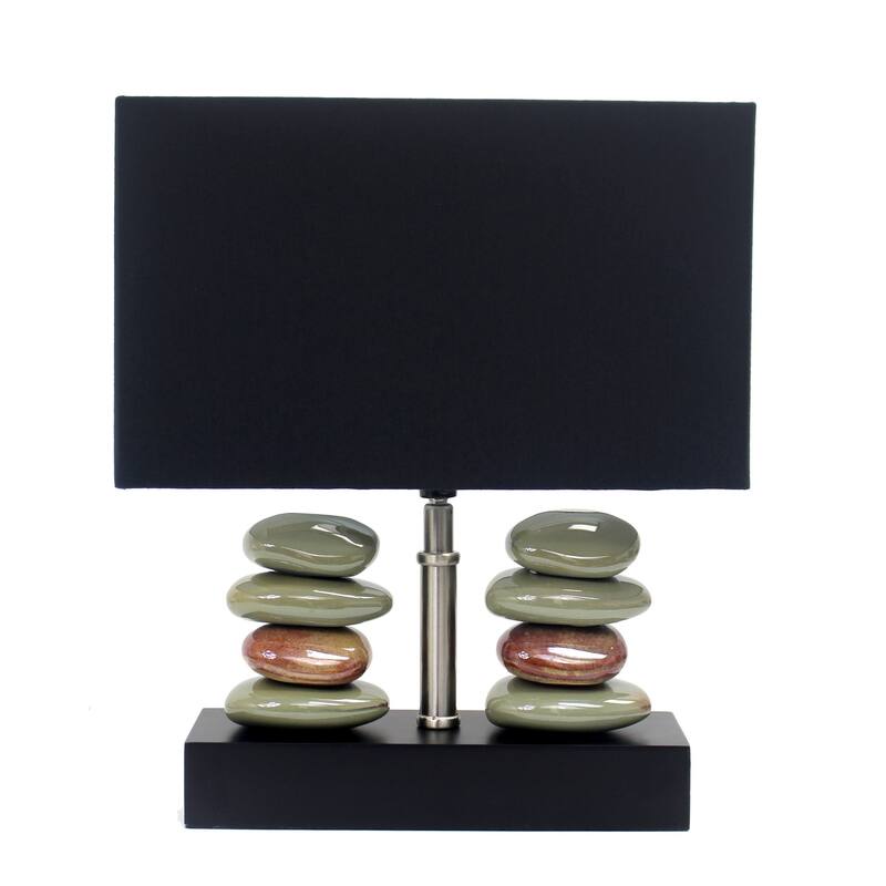 14 in. Black Finish Table Lamp with Black Shade, Sturdy Table Lamp for Living Rooms and Bedrooms