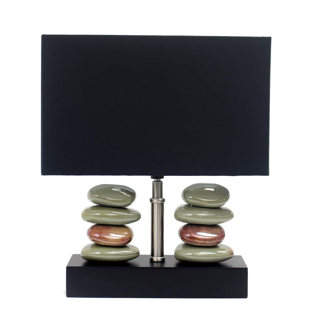 14 in. Black Finish Table Lamp with Black Shade, Sturdy Table Lamp for Living Rooms and Bedrooms