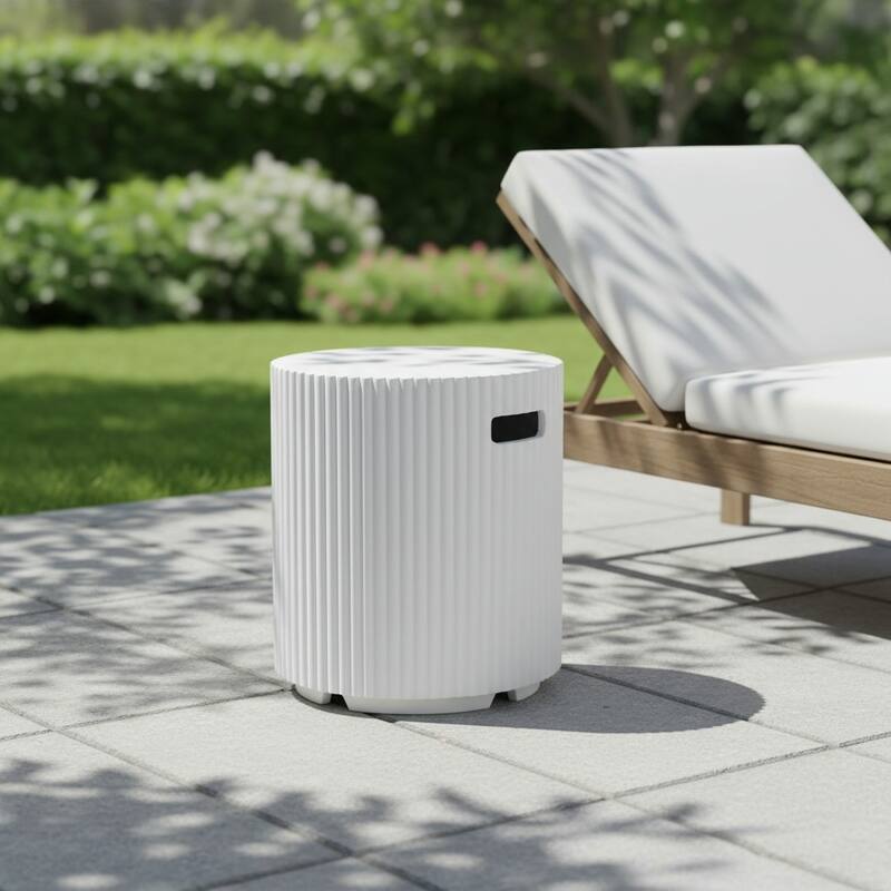 Christopher Knight Home - Lecce 17x19.9" Outdoor MgO Propane Tank Holder/Side Table for Multiple Use