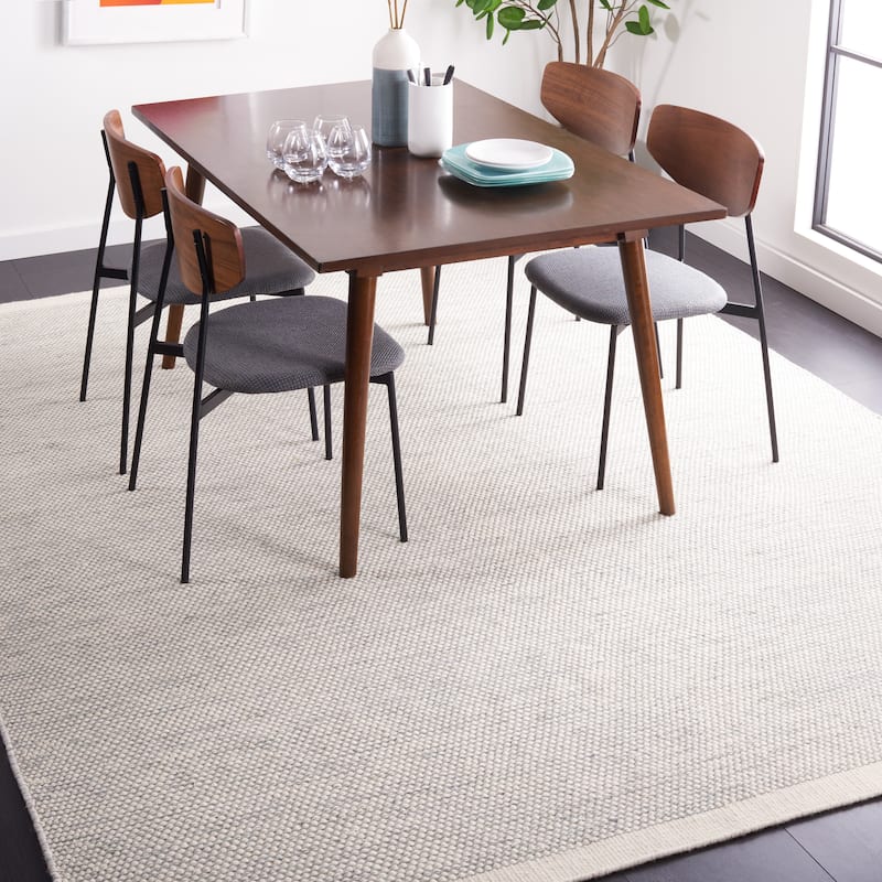 SAFAVIEH Handmade Natura Ludmila Farmhouse Wool Rug - 5' x 8' - Light Blue/Ivory