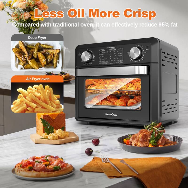 Compact Air Fryer Toaster Oven 11QT, 2 Slice Toast, Countertop Oven, Broil, Toast, Bake, Air Fry, Oil-Free,60-Minute Timer