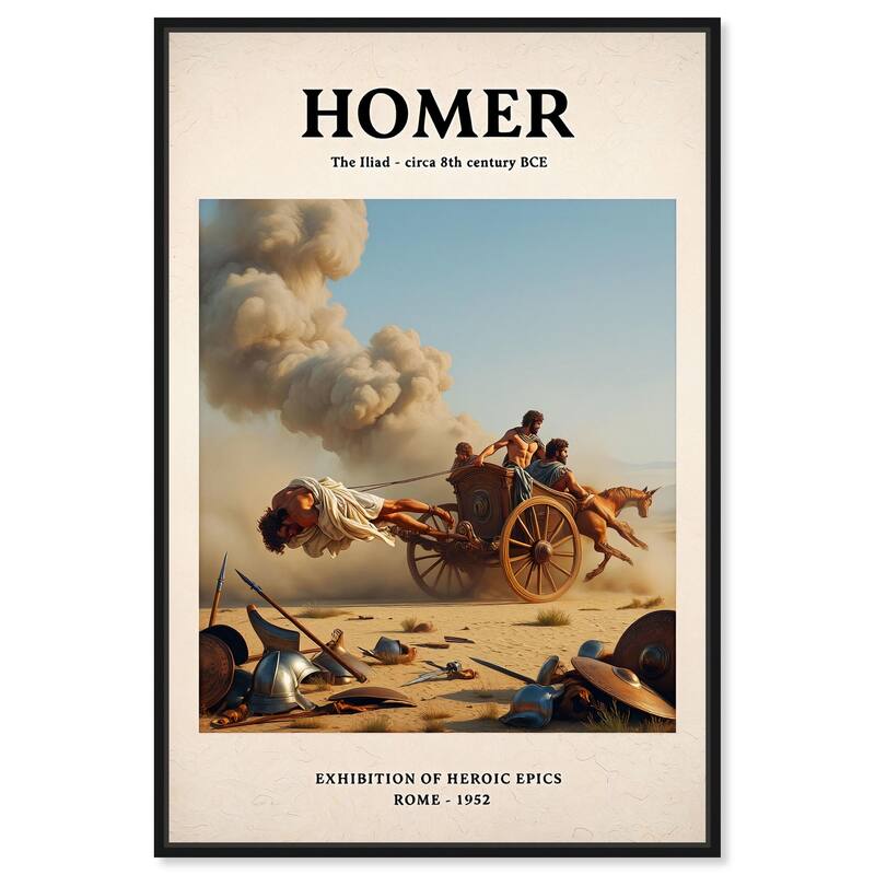 Iliad Illustrated Canvas by Art Remedy - Black - 36" x 54"