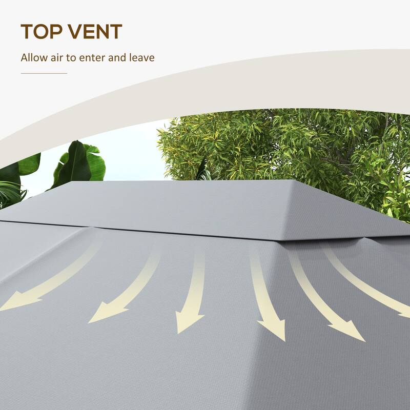 Outsunny 10' x 13' Gazebo Canopy Replacement, Patio Gazebo Roof with Top Vents for 84C-116