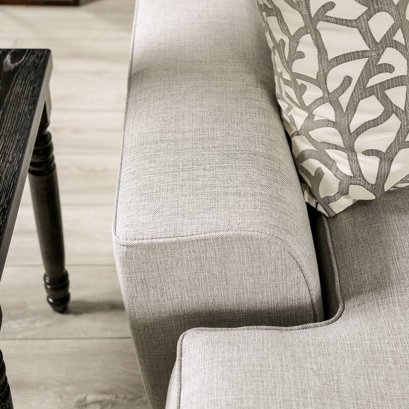 Bule Transitional Light Grey Fabric Nailhead 2-Piece Living Room Set by Furniture of America