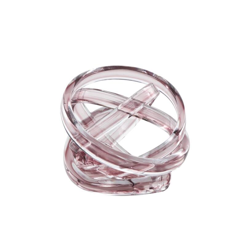 Glass Knot Brushed Twisted Decorative Sculpture - Pink, Dark Blue, White - Roche River Decor