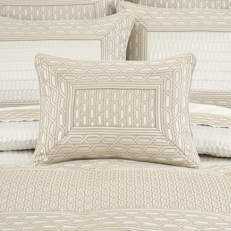 J. Queen New York Metropolitan Boudoir Decorative Throw Pillow - Accent - Polyester - Ivory