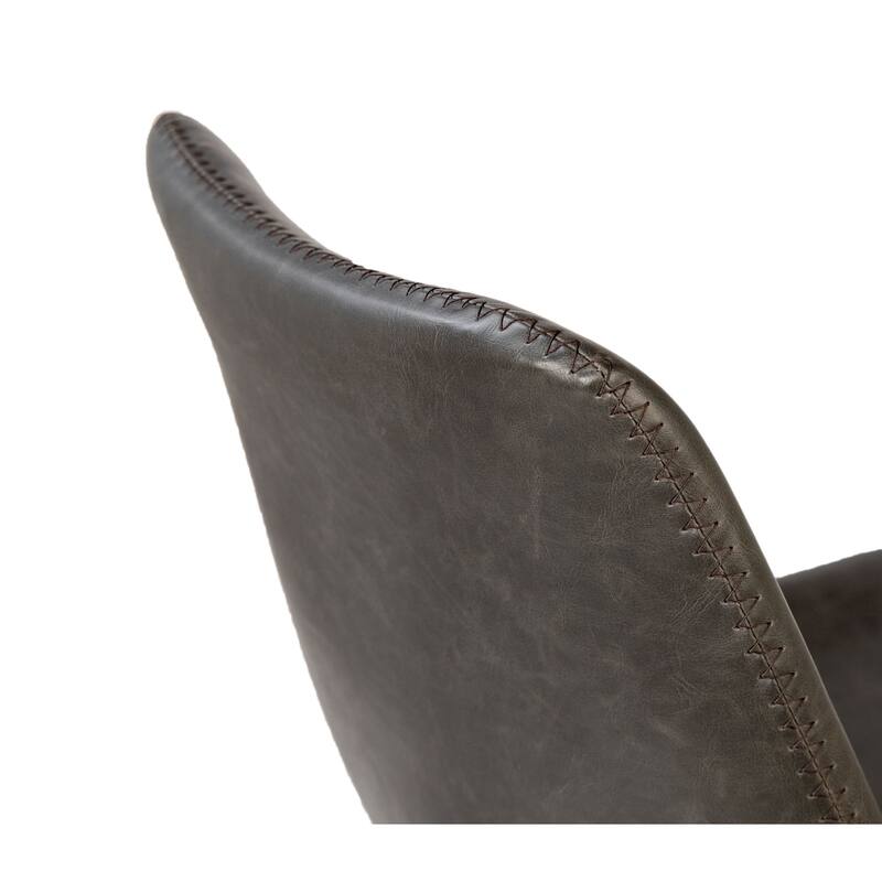 Remington PU Leather Upholstered Dining Chair, Dark Grey