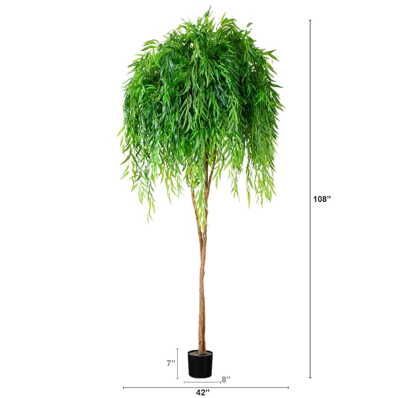 Willow Artificial Tree with Planter - 9' - Green