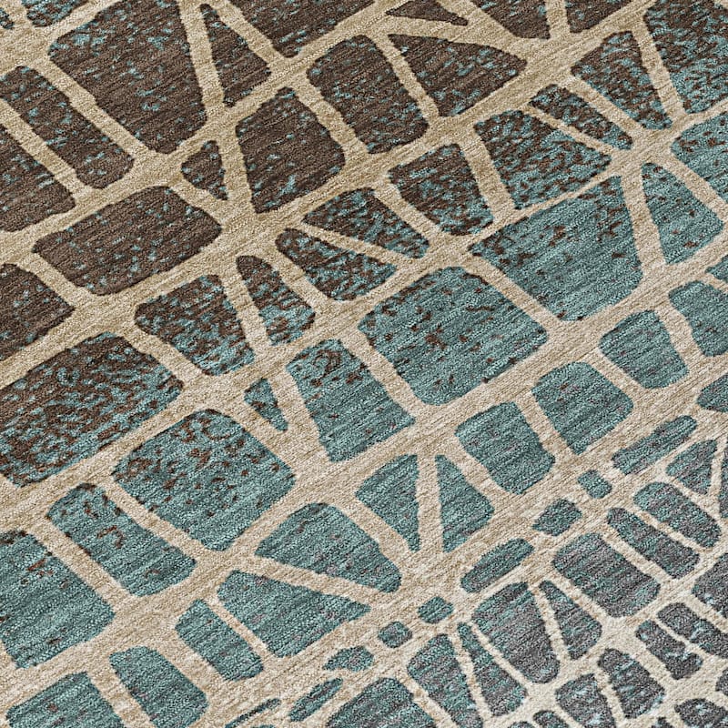 Machine Washable Indoor/ Outdoor Boho Global Chantille Rug