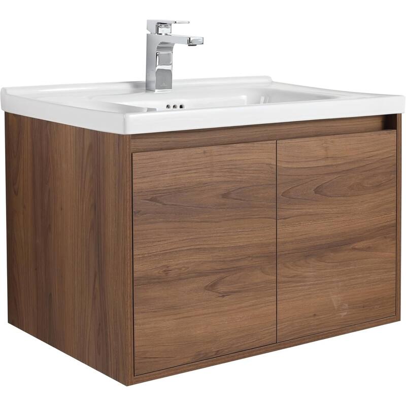 Blossom 28" Wall Mounted Floating Bathroom Vanity with Ceramic Sink