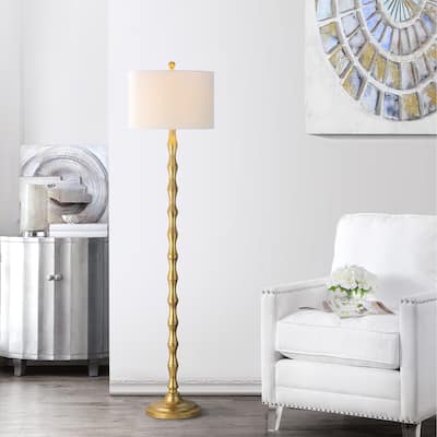 SAFAVIEH Lighting Brandie 64-inch Antiqued Gold Floor Lamp - 15"x15"x63.5" - Antique Gold - 15Wx15Dx64H