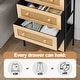 preview thumbnail 16 of 32, 5-Drawer Chest Dresser Closet PE Wicker Rattan Storage Tower Organizer