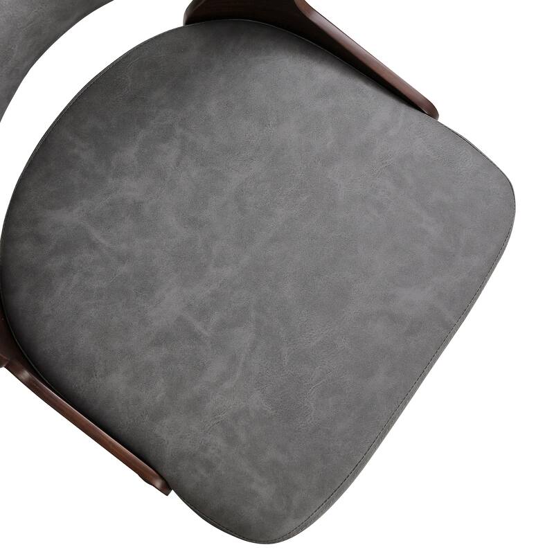 26.in Modern Set of 4 Leather Bar Stool Swivel Upholstered Hollow Back Counter Height Barstool with Wood Frame
