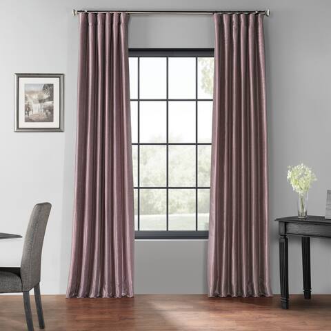 Exclusive Fabrics Blackout Textured Faux Dupioni Silk Curtain Panel