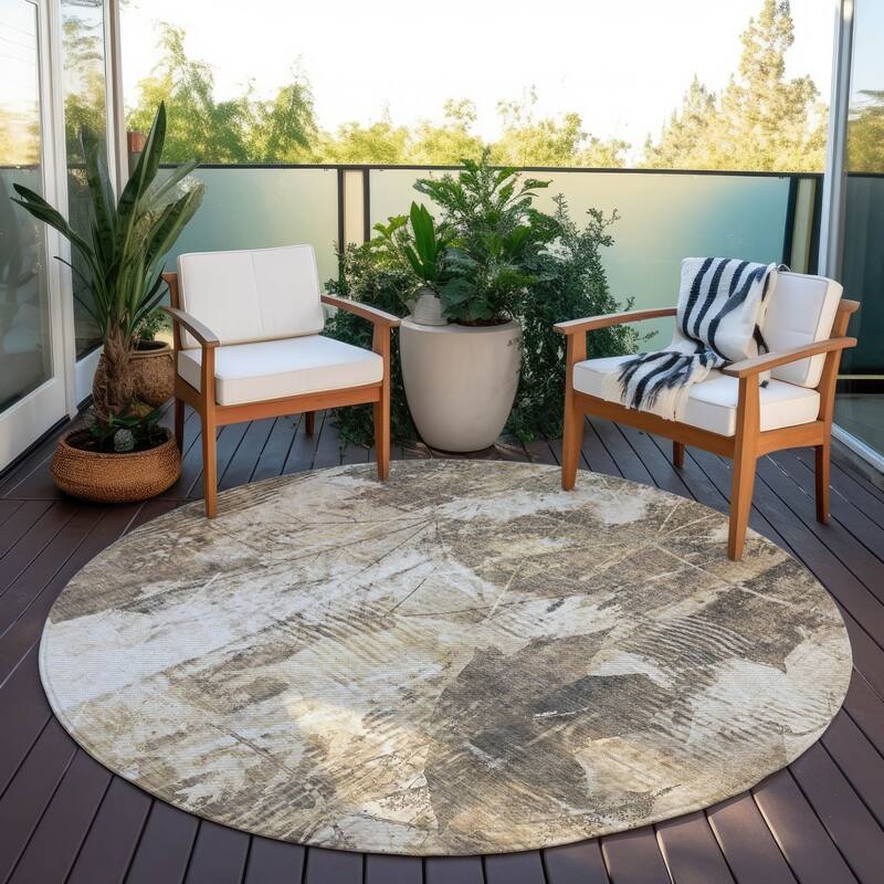 Tane Graceful Floral Weather Resistant Classic Meets Modern Outdoor Rug