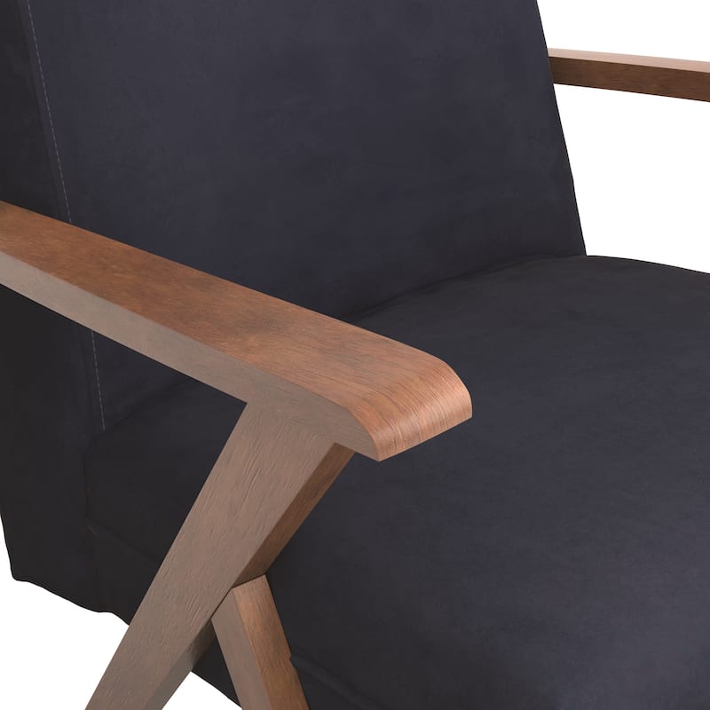 Mid-Century Modern Design Dark Blue Living Room Accent Chair - 1 Chair