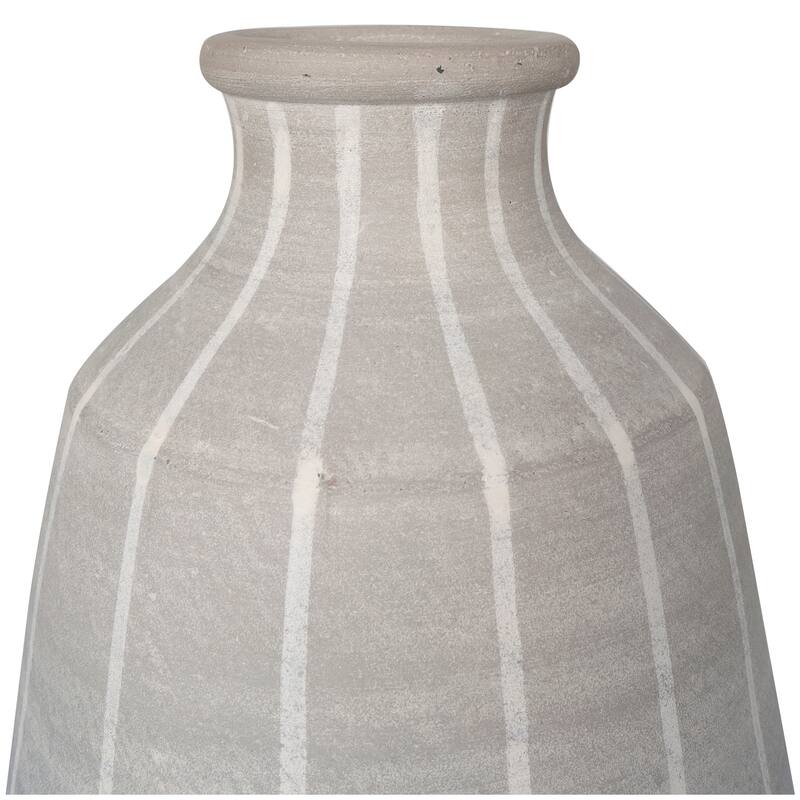 Blue Ceramic Abstract Ombre Drip Vase with Gray and White Accents