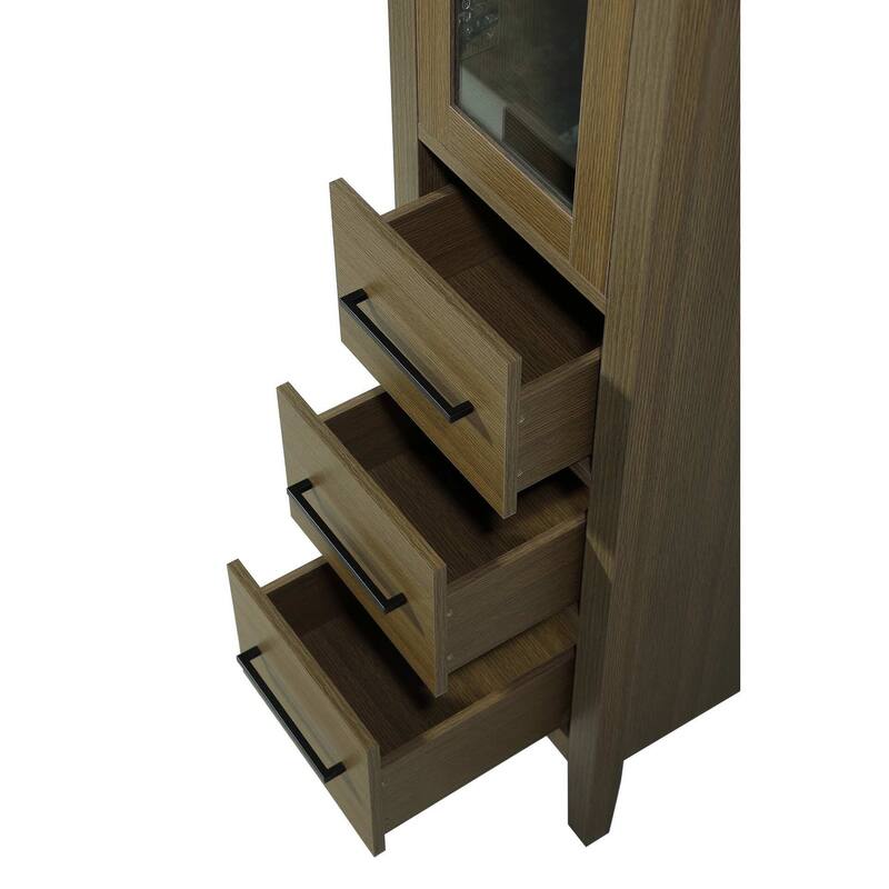 Laura 16-28 Inch Bath Storage Glass Cabinet