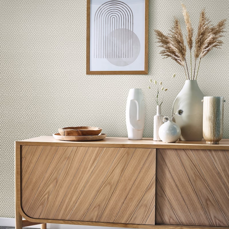 Galerie Wallcoverings Flora Diamond Weave Vinyl on Non-woven Matte Wallpaper Roll