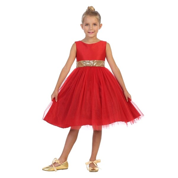 girls red sequin dress