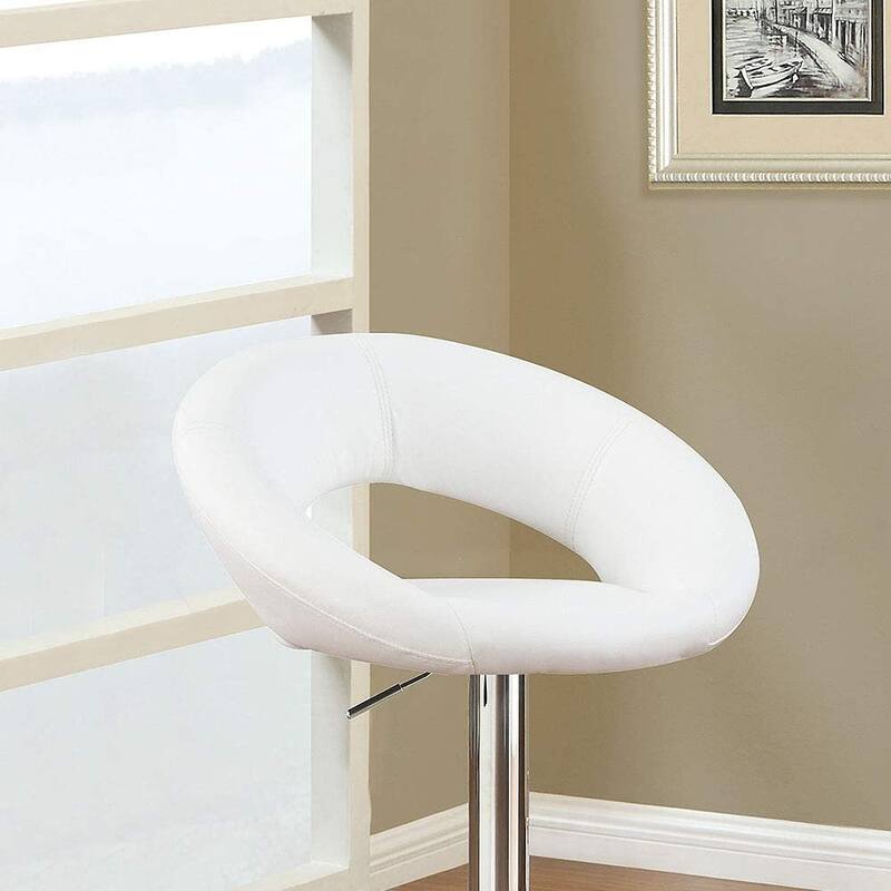 Adjustable Swivel Bar Stools Set of 2, Faux Leather Counter Height Bar Stools with Back, Dining Chairs with Footrest