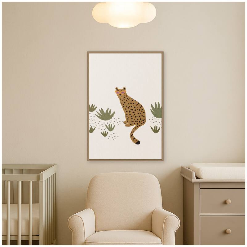 Kate and Laurel Leopard II by July Art Prints Framed Canvas Wall Art Print