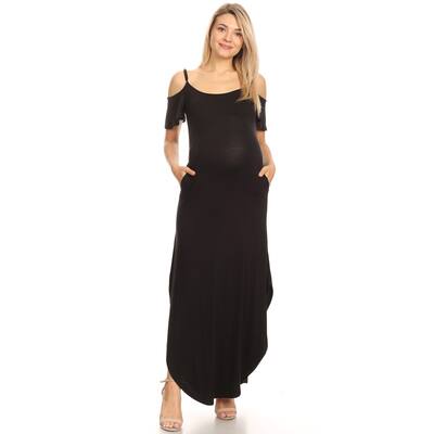 White Mark Women's Maternity 'Reta' Maxi Dress