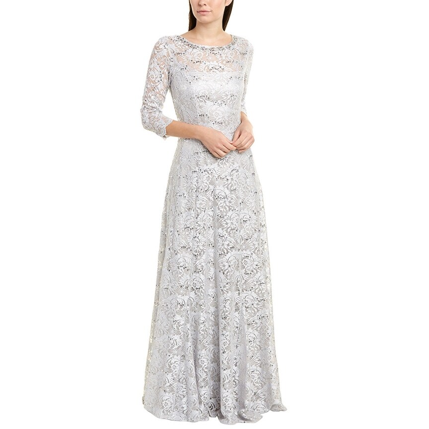 tahari silver dress