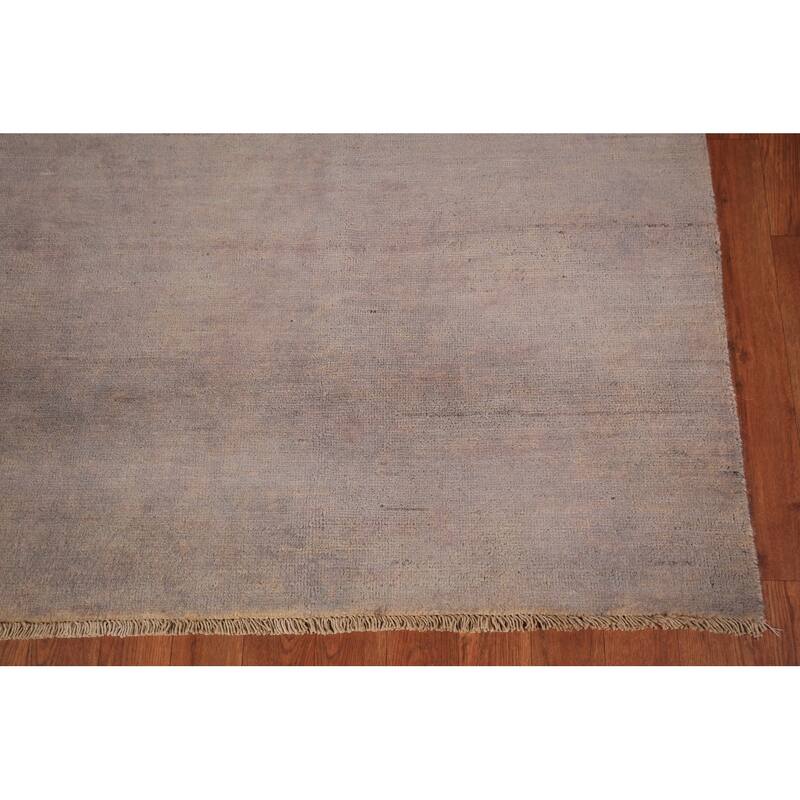 Gray & Beige Modern Gabbeh Oriental Area Rug Handmade Wool Carpet - 6'8" x 8'10"