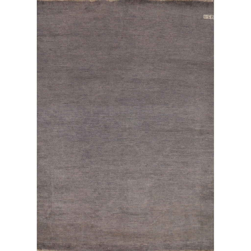 Hand Knotted Oriental 100% Wool Carpet Modern Modern Greys & Charcoal Gabbeh Area Rug - 6' 6'' X 5' 0''